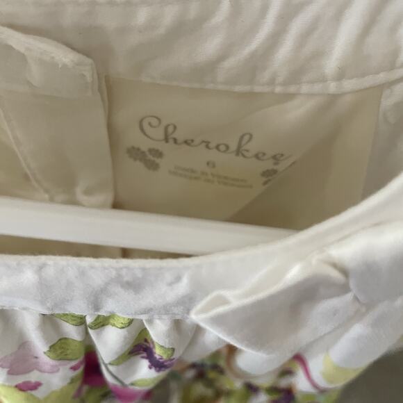 Cherokee Girls Sun Dresses Size 6/6X Lemons Floral Cotton - Picture 5 of 16